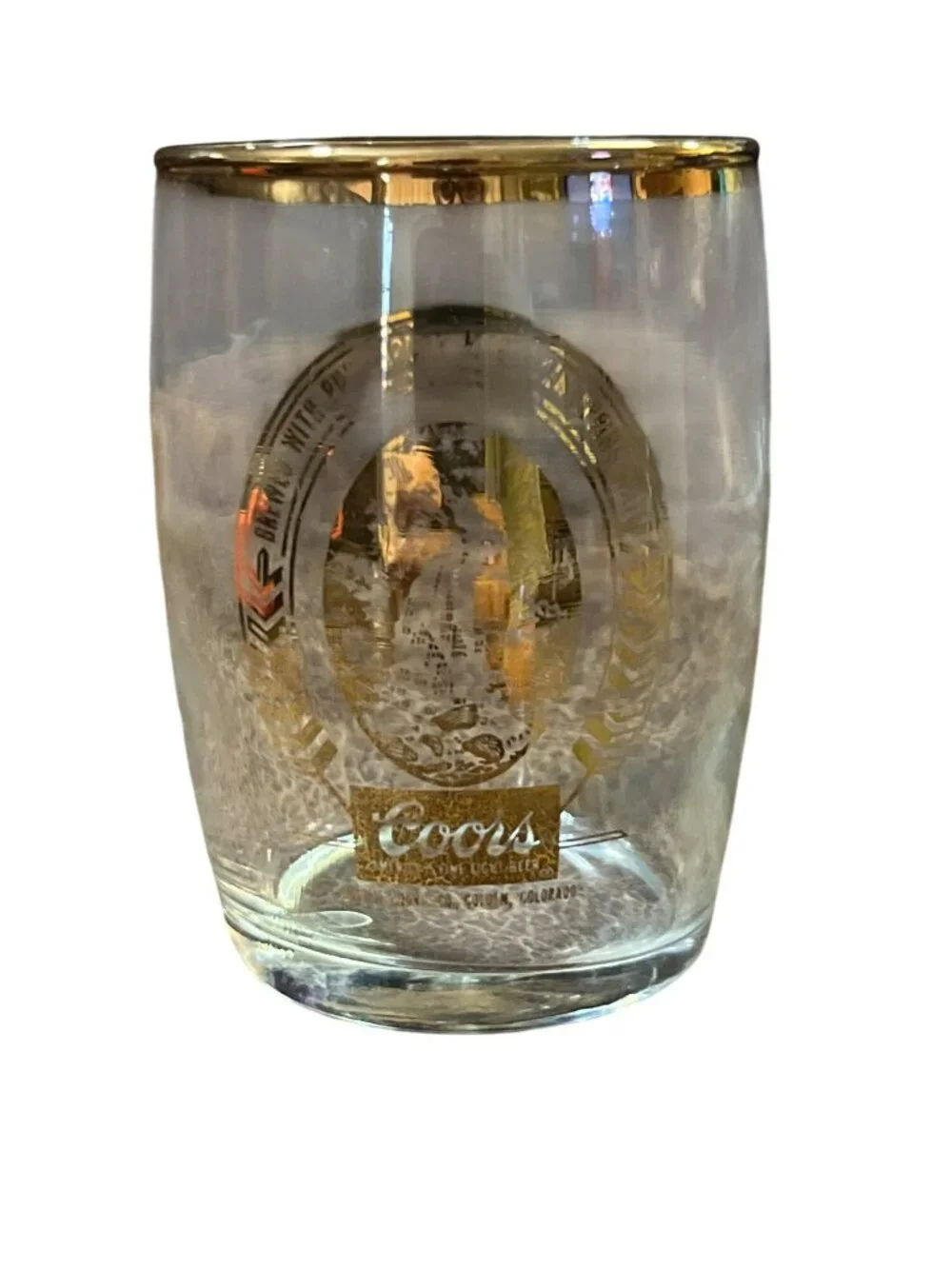 Vintage Coors Gold Rim Shot Glasses Set of 5 Rocky Mountain Cordial Barware Used